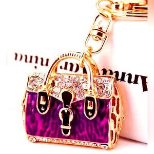 BAG CHARM Purple Bag With Rhinestones
